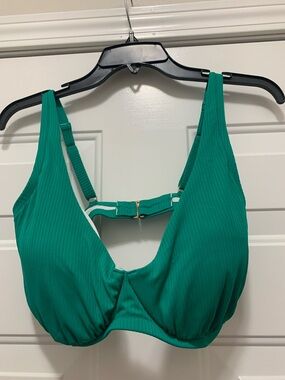 FREE Target Emerald Green Ribbed Underwire Bikini Top Size 36DD
